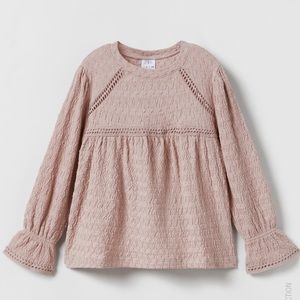 Zara Toddler/Girl Textured Shirt Blush Pink